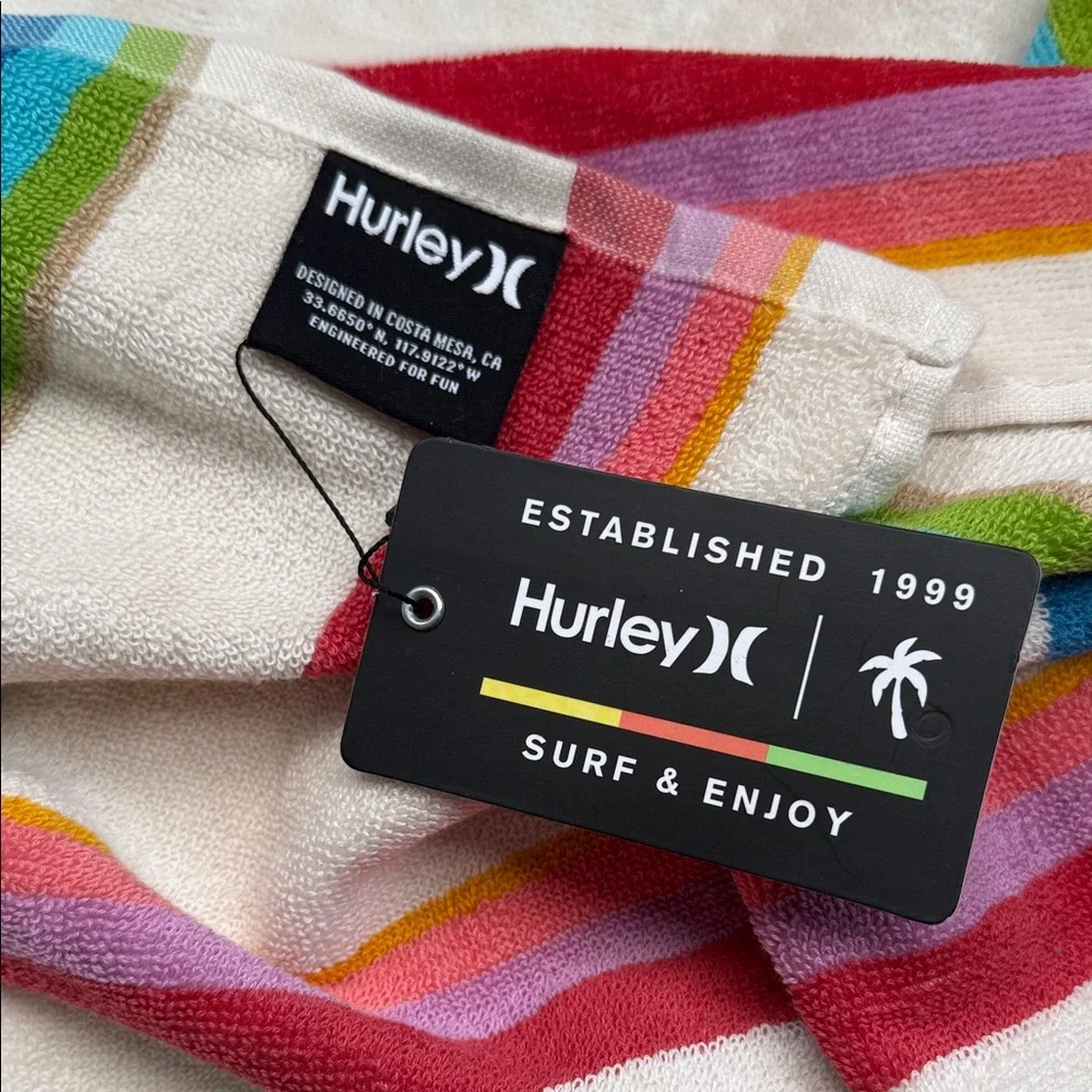 NWT Hurley Multicolor Striped Towel size is 36 x 70